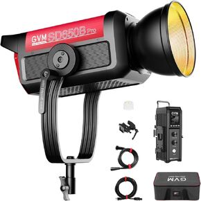 GVM 650W RGB Video Light, Studio Lights with Bowen Mount, 101000 Lux/1m Photography Lighting of DMX, RDM, COB Continuous Output Recording, Film Photo Spotlight, IP65, 2000-10000K, CRI 97+