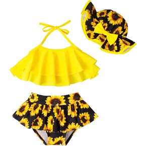Magic Park 3M-3T Baby Girl Bikini Sets 3 Piece Swimsuit Toddler Girls Bathing Suit with Hat Beach Swimwear