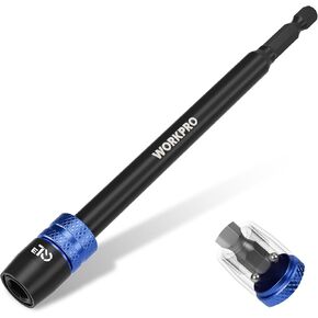 WORKPRO 2-Piece Drill Screwdriver Bit Holder for Impact Driver Bits, 3" Drill Bit Extension, 1/4 Inch Hex Shank Quick Release Extension Adapter, Ideal for Nuts, Drills and Socket Driver Adapters