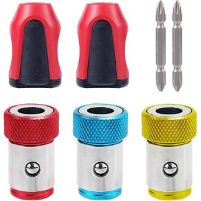 7pcs Magnetic Screw Ring Holders, 3 Screwdriver Head Magnetic Ring 2 Ph2 Screwdriver Bits & 2 Magnets Detachable Magnetic Screwdriver Ring for 1/4 Inch Hex Screwdriver & Power Bits