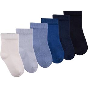 Luna Seamless-Toe Bamboo Crew Socks - Soft Eco-Friendly 6-Pack for Newborn to Toddler Boys & Girls