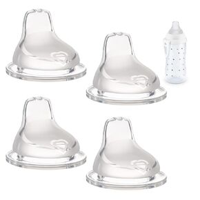 Silicone Mouthpiece Compatible with NUK Active and Learner Cups,Leakproof Design,Easy to Clean, Variable Flow, 4 per Pack