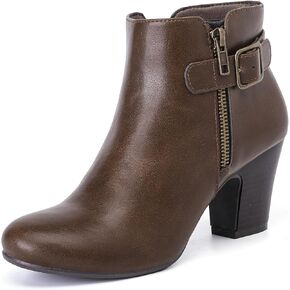 Women's Ankle Boots Casual Fashion Ladies Booties Comfortable Low Mid Chunky Heel Round Closed Toe for Winter Fall Women.