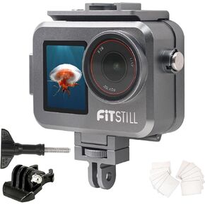 FitStill 263FT/80M Aluminum Alloy Waterproof Case DJI Osmo Action 5 Pro/Action 4,Protective Cover Shell with 2 Cold Shoe Invisible Diving Case for Osmo Action 5Pro/action4 Camera Accessories kit