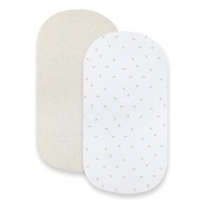 Burts Bees Baby Bassinet Sheet, Infant Fitted BEESNUG Cover, 100% Organic Cotton, Soft Unisex Newborn Essentials for All Standard Oval or Rectangle Bassinet Bed Pads or Mattresses - 15 x 33 Inches