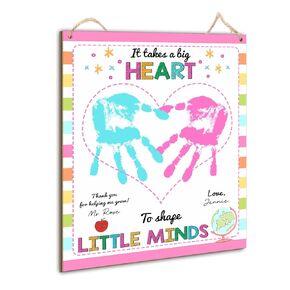 DIY Flower Handprint Craft Art Teacher Gift, Flowers Hand Print Crafts for PreK, Preschool, Kindergarten, Thank You End of Year Gifts, The Flowers That Bloom Tomorrow are The Seeds You Planted Today