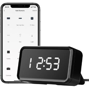 WiFi Smart IR Remote Controller with Type-C Port and Time Display, Universal Infrared Remote Controller for TV DVD AC Fan STB, Compatible with Alexa, Google Assistant, No Hub Required