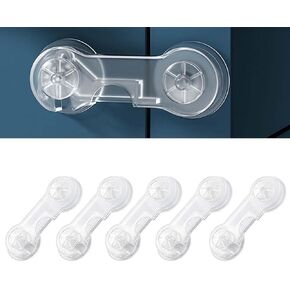 Cabinet Door Locks for Baby Proof and Child Safety,Baby Locks,Fridge Locks for Kids,Cabinet Locks with Adhesive for Drawer Cupboards Pantry Door Oven Closet and Pantry, Childproof Door Latch (5 Pack)