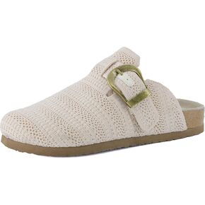 CUSHIONAIRE Dumbo Slip-On Clogs for Women with Textured Knit Upper, Adjustable Buckle, and Cushioned Footbed – Stylish and Comfortable Women's Shoes