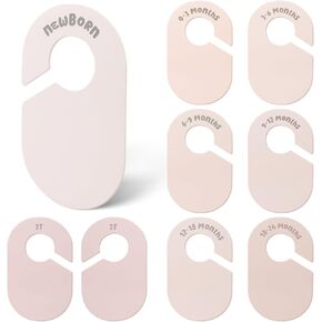 Baby Closet Dividers, Double Sided Baby Clothes Size Dividers Organizer for Newborn to 2T Round Nursery Baby Clothes Separators for Infant Toddler Girls and Boys 8 Pcs