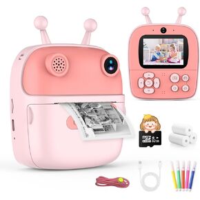 Kids Camera Instant Print,Digital Camera Toys for Boys and Girls,Dual-Lens 1080P HD Video Toddler Travel,Christmas Birthday Gifts for Kids Age 3 4 5 6 7 8 9 10 Years Old