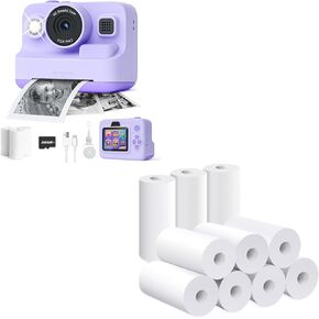 Instant Print Camera*1&10 Rolls Refill Paper*1