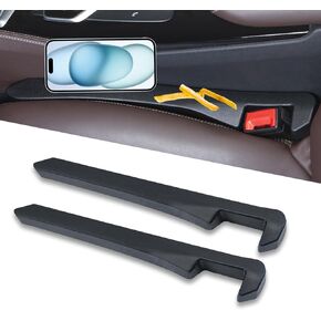 Leather Car Seat Gap Filler 2 Packs, Seat Crevice Blocker Between Seat and Center Console for Car Truck SUV, Stop Things from Dropping, Universal Car Essentials Interior Accessories Grey