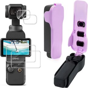 حامي عدسة الشاشة ، حالة غلاف الجيب 3 لـ DJI Osmo Pocket 3 ملحقات ، 3 فتحات تخزين مرشح CPL/ND ، حماية الجيب 3 gimbal من التأثيرات （Black