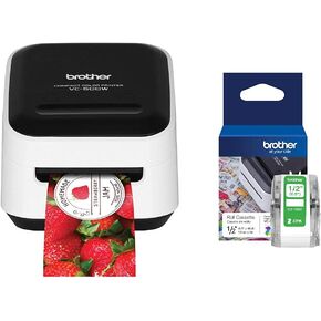 Brother VC-500W Versatile Compact Color Label and Photo Printer with Wireless Networking Genuine CZ-1002 Continuous Length ½" (0.5") 12mm Wide x 16.4 ft. (5 m) Long