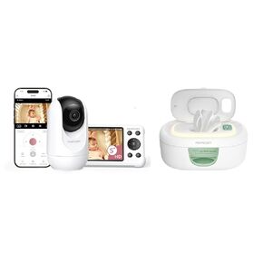 Momcozy Baby Wipe Warmer, Innovative Spring Design & Momcozy Smart WiFi Baby Monitor with Camera and Audio