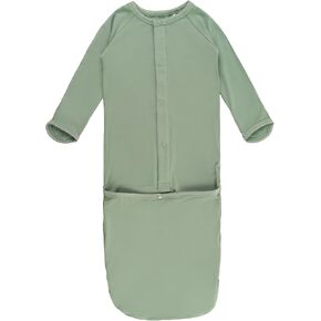 Baby Sleeper Gown-Viscose Made from Bamboo, Newborn Nightgowns Unisex Long Sleeve Sleep Sack with Mittens