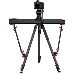 IFOOTAGE Slider Shark Nano II-660 Motorized Camera Slider with Tripod TC7, Fluid Head K5S and 32 inch Support Rods SA-32 * 2 Combo