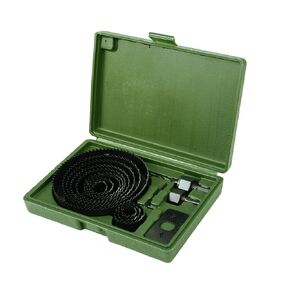 16-Piece Bi-Metal Hole Saw, 3/4" to 5" (19-127mm), Includes 12 Blades, 2 Mandrels, Drive Plate & Hex Key, Fit for Drilling Soft Wood/Plywood/PVC