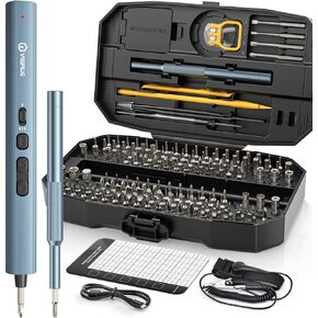 VIGRUE Precision Screwdriver Set, Mini Electric Screwdriver with 140 Magnetic Precision Bits, Professional 650mAh 3 Torque Settings for Laptop Camera Watch Drones Repair, USB Charging (JM-02)