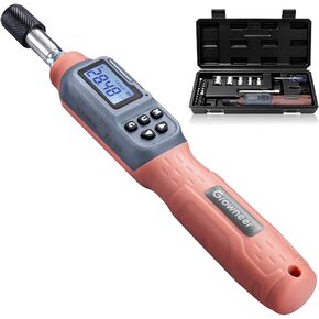 GROWNEER Digital Torque Screwdriver, 2.66-53.1 In-lbs/0.3-6 Nm, 1/4'' Drive Inch Pound Torque Screwdriver Electrician with Buzzer & LED Indicator, 27 In 1 Screwdriver Torque Wrench Set