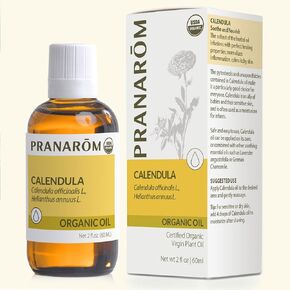 Pranarom - USDA Certified Organic French Calendula Virgin Plant Oil - 2 fl oz Glass Bottle - Gentle Soothing Oil for Sensitive Skin, Moisturizer