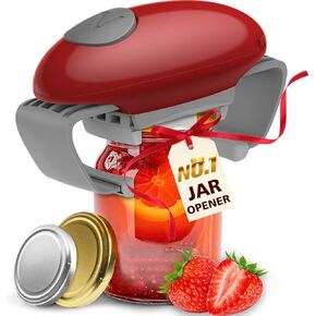 Higher Torque Electric Jar Opener for Seniors with Arthritis Fit Almost Jars Size, Strong Tough Automatic Jar Opener for Weak Hands, Hands Free Battery Operated Bottle Opener for Arthritic Hands White