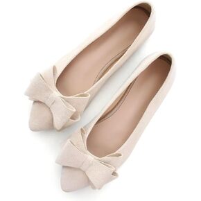 TN TANGNEST Women Fashion Bowknot Flats Comfort Pointed Toe Dress Shoes