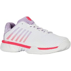K-Swiss Women's Hypercourt Express 2 Tennis Shoe (White/Orchid Petal/Neon Blaze)