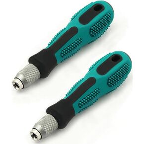 Bit Driver Handle,2 Pieces 1/4 inch Hex Quick Release Change Handle,6.35mm Hex Screwdriver Bit Holder Handle Set with Non-slip Handle Screwdriver Bit Holder