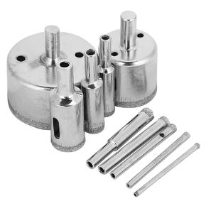 10Pcs Glass Hole Saw Drill Bits 3~50mm Circular Tile Drill Head Diamond Coated Marble Ceramic Fast Punch Drill Bit Sets