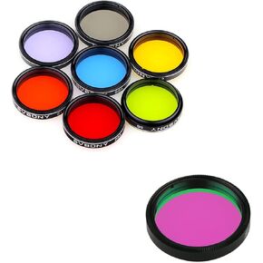 SVBONY Telescope Filter 1.25 inches Five Color Filters Kit 7pcs Filters Set CPL Filter, Enhance Lunar Planetary Views, Bundle with UHC Filter, Improve The Image Contrast, Reduces Light Pollution