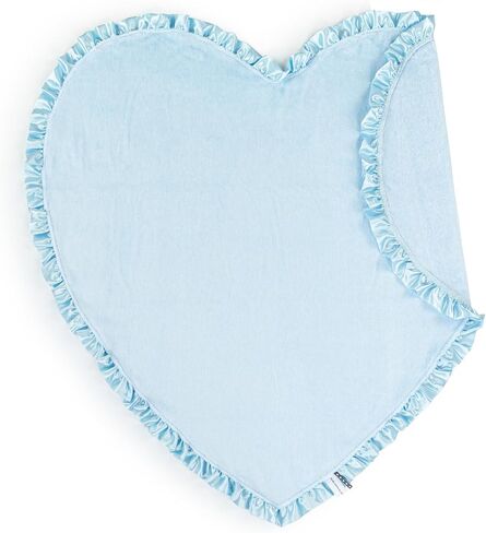 DEMDACO Wrapped in Love 43 Inch Soft Snuggly Polyester and Satin Trimmed Baby Swaddle Receiving Nursery Blanket, Heart Shaped Design, Grey in Saudi Arabia