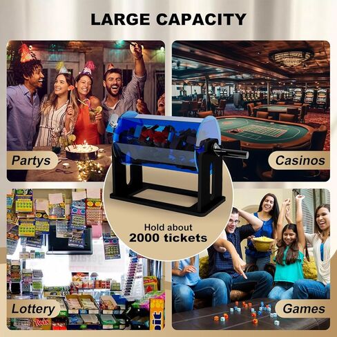 Acrylic Raffle Drum, Clear Raffle Ticket Drum Spinner Cage, Transparent Raffle Ticket Box for Lottery Games, Bingo, Raffle Balls in Kuwait