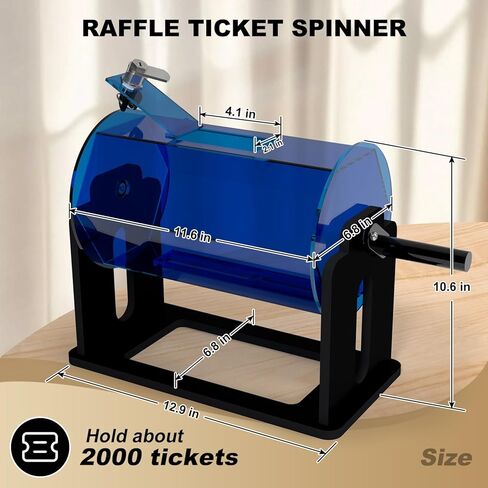 Acrylic Raffle Drum, Clear Raffle Ticket Drum Spinner Cage, Transparent Raffle Ticket Box for Lottery Games, Bingo, Raffle Balls in Kuwait
