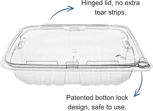 64 oz RPET Clear Hinged Lid Tamper Evident Container – 134 Pcs in Saudi Arabia