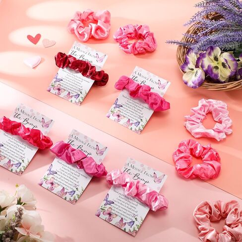 yinkin 50 مجموعات الفراشة استحمام الطفل FAVORS for Girl ، وتشمل روابط الشعر الوردي scrunchies butterfly شكرا لك رسالة in Kuwait