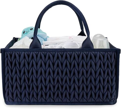 MOMIGO Baby Diaper Caddy Organizer - Fahion Mahua Water-resistent Nursery Storage Basket for Diapers and Baby Wipes, Diaper Stacker Car Organizer, newborn nursery Gift (Purple) in Kuwait