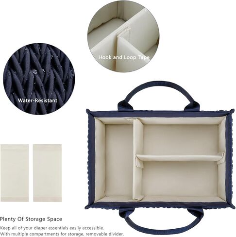 MOMIGO Baby Diaper Caddy Organizer - Fahion Mahua Water-resistent Nursery Storage Basket for Diapers and Baby Wipes, Diaper Stacker Car Organizer, newborn nursery Gift (Purple) in Kuwait