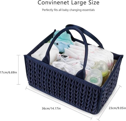 MOMIGO Baby Diaper Caddy Organizer - Fahion Mahua Water-resistent Nursery Storage Basket for Diapers and Baby Wipes, Diaper Stacker Car Organizer, newborn nursery Gift (Purple) in Kuwait