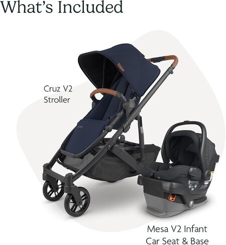 UPPAbaby Travel System, Includes Cruz V2 Stroller + Mesa V2 Car Seat Combo/Toddler Seat, Bumper Bar, Bug Shield, Rain Shield, Car Seat, Base + Robust Infant Insert Included/Jake (Charcoal) in Saudi Arabia