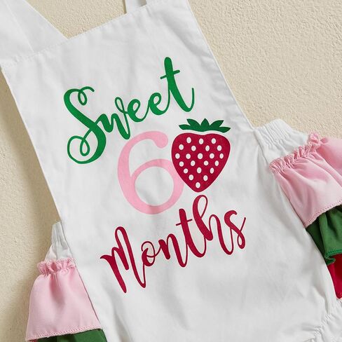 طفلة نصف عيد ميلاد الزي دونات الفراولة 6 أشهر bodysuitless romper in Kuwait
