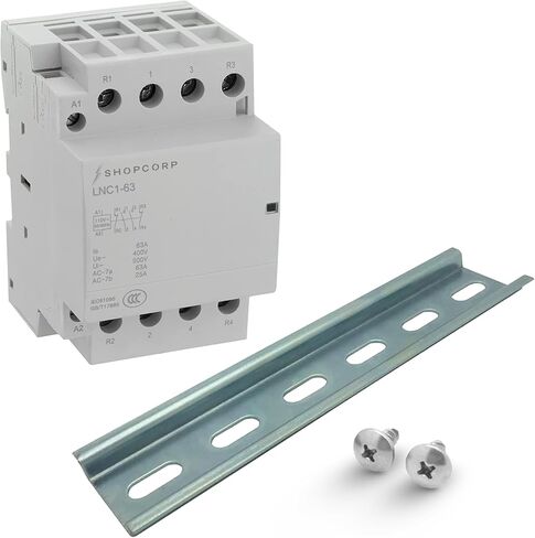 63 Amp 4 Pole Normally Open (NO). IEC 400V Contactor (Silent Operation) – 220/240VAC Coil, 40a contactor Motor Load and Lighting Load 60A with Mounting Base for DIN Rail in Saudi Arabia