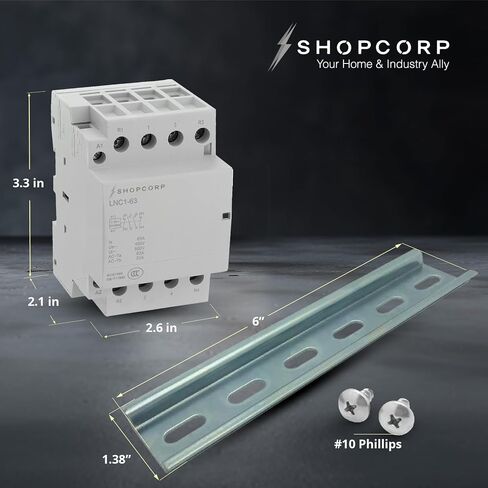 63 Amp 4 Pole Normally Open (NO). IEC 400V Contactor (Silent Operation) – 220/240VAC Coil, 40a contactor Motor Load and Lighting Load 60A with Mounting Base for DIN Rail in Saudi Arabia