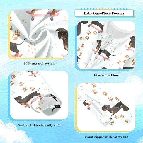 Dussdil Baby Footies Footies Footies Newborn Rompers Pajamas Cotton Pjs for Sleep Play Boys Girls in Kuwait