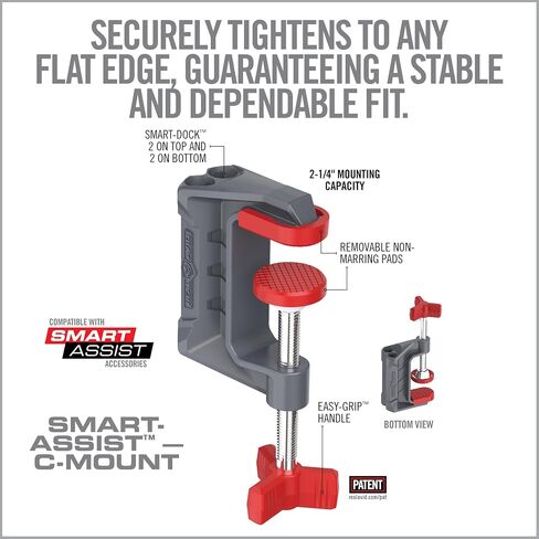 Real Avid Smart-Assist C-Mount, Clamp-Down Mount Compatible with Smart-Assist Accessory System - Features Reversible Mounting and 4 Smart Docks in Kuwait