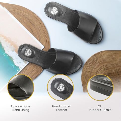 JATAREA Women’s Slip-On Flat Sandals with Round Open Toe | Dressy Summer Slides for Women in Kuwait