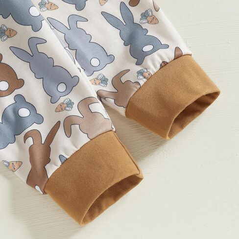 Ledy Champswiin Easter Baby Outfit Infant Boy Girl Short Sleeve Romper Newborn Bunny Pant My 1st Easter Clothes Set with Hat in Saudi Arabia