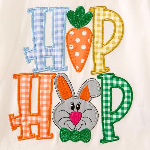 Toddler Baby Boy Easter Outfit Embroidered Bunny/Carrot T-shirt Top+Striped Pants 2PC Clothes in Kuwait