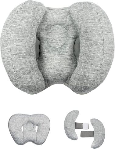 Upgrade 2 in 1 Baby Travel Pillow - Banana Shape Adjustable Baby Neck Head Support Car Seat Insert Pillow for Kids,Headrest Pillows for Cars, Gray in Saudi Arabia